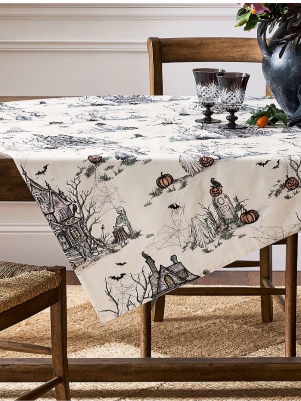 👻Pottery Barn"Midnight Manor" Table Throw Embroidered🎃👻